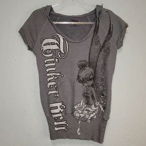 Disney Grey Tinker Bell Hooded Sweater Size Medium
